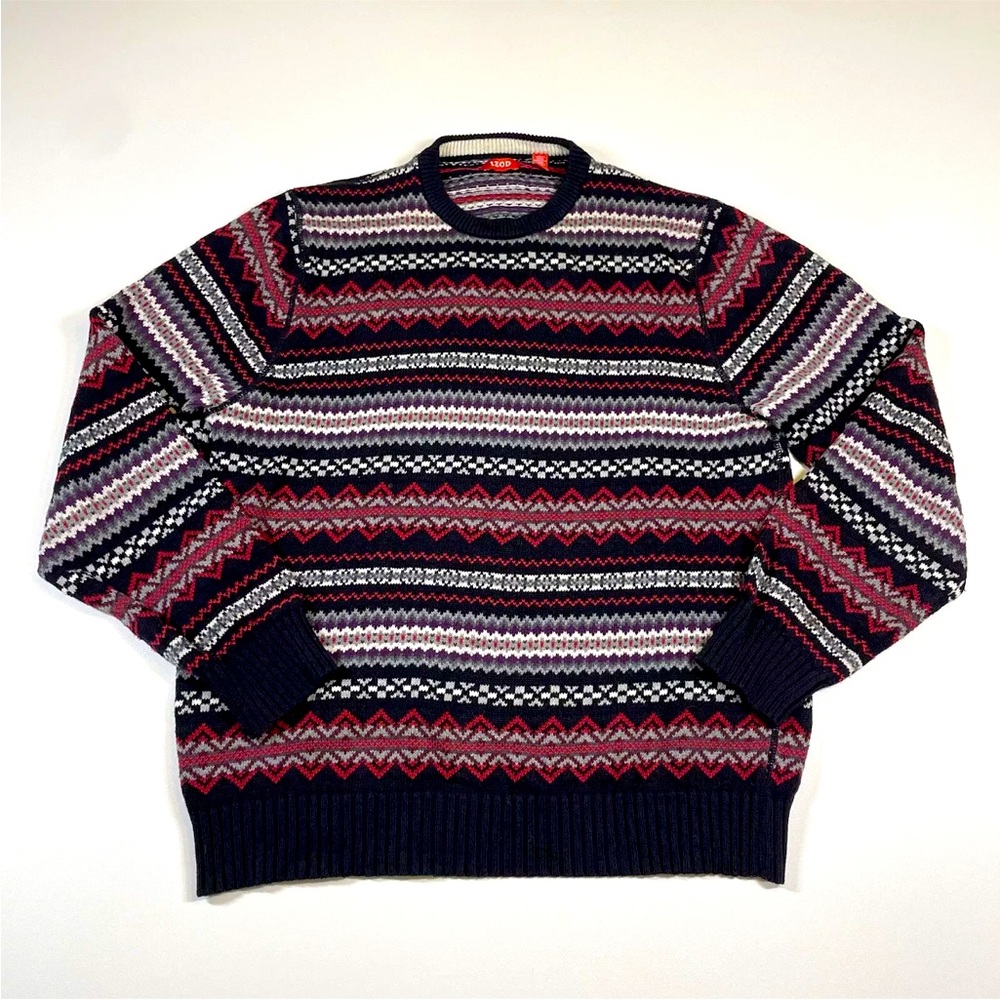 Izod 100% Cotton Fair Isle Sweater Men’s Size Large